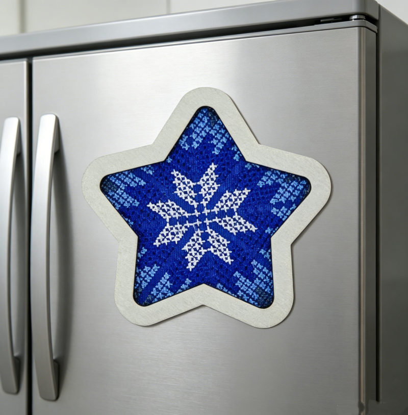 Embroidered fridge magnet