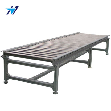 Long unpowered roller conveyor line