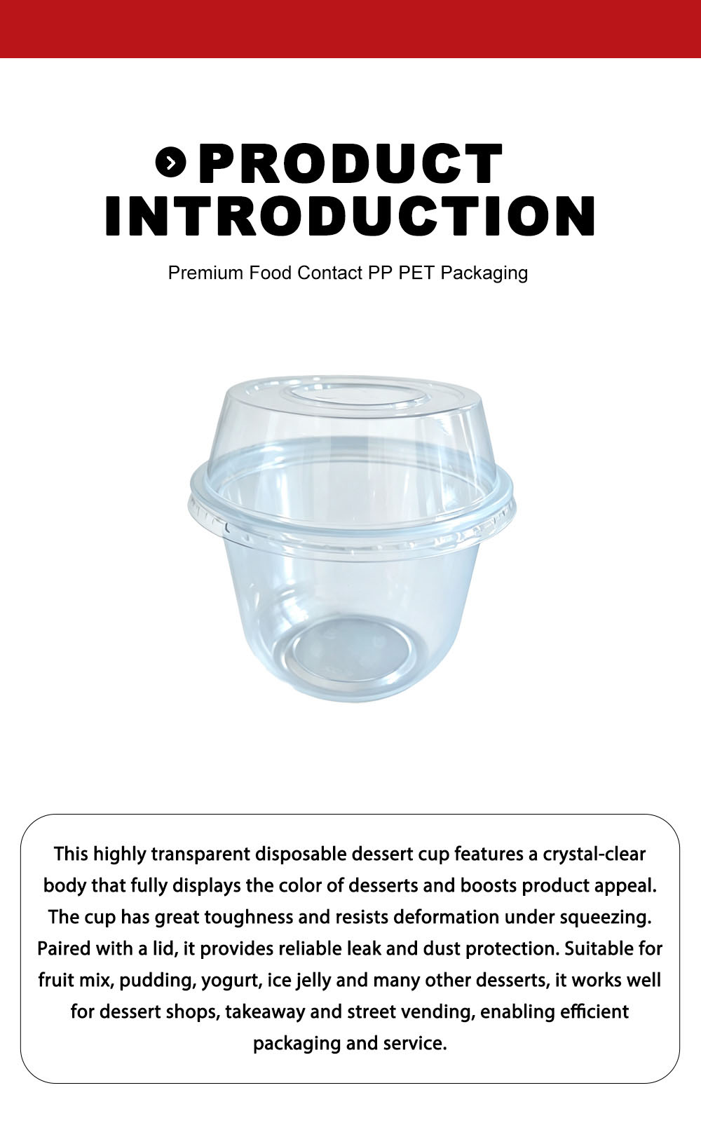 High Clear Disposable Dessert Cup X