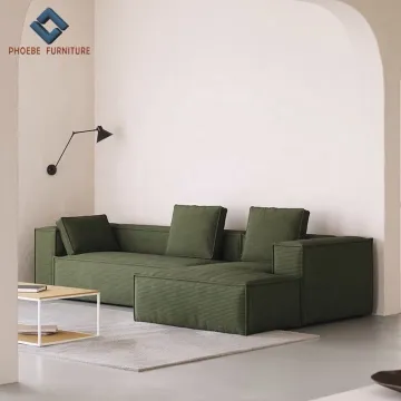 Compact Vacuum Compressed L Shaped Fabric Sofa Set for Apartments