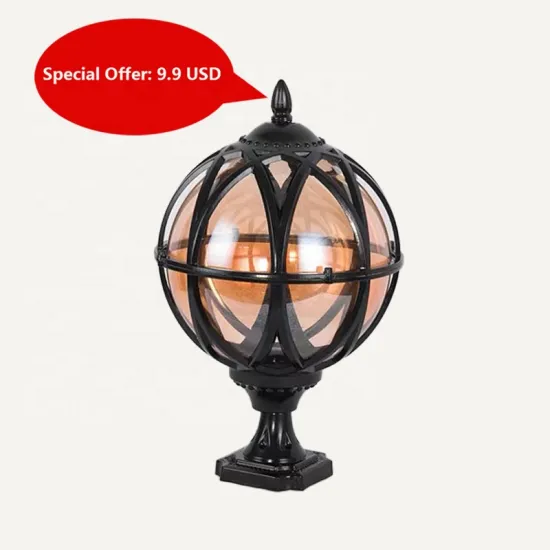 Modern Outdoor Pillar Light: Aluminum Body Glass LED Spherical Post for Main Gate