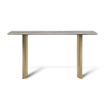 Narrow Modern Stainless Steel Console Table for Luxurious Living Room