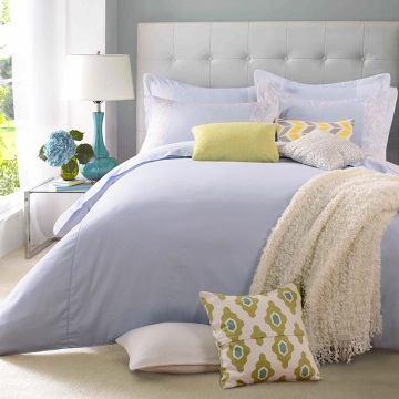 Blue 100% cotton bedding duvet cover set 4 PCS