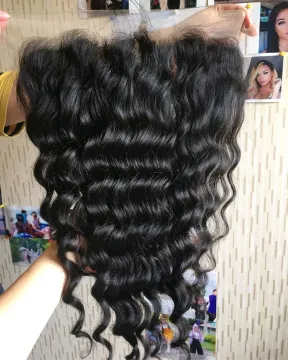 Natural Wet And Wavy Curly Brazilian Virgin Remy Human Hair Weave With Silk Base Lace Closure Free Part
