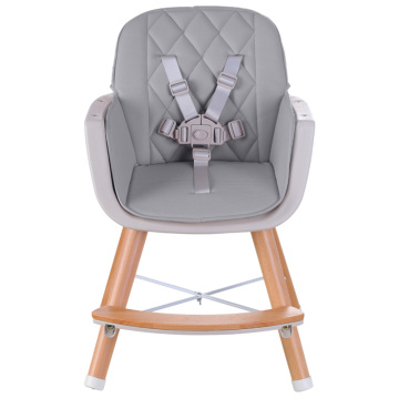 Cadeira alta de madeira para bebês e crianças pequenas
