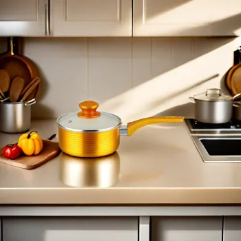 Custom Size Small Non-Stick Aluminum Soup Pot with Glass Lid for Milk and Sauce Cooking