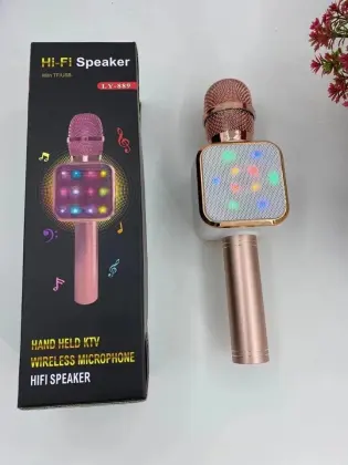 Wholesale Portable Wireless Microphones with Bluetooth Speaker and Colorful Lights - OEM Custom Logo Gift Handheld Microphone