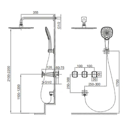 Shower Set with Head & Hand Shower