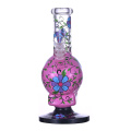 9.4 pollici di hippies lignaggio, viola scheletro in vetro bong, grazioso brong di fiori, tubo d'acqua di vetro borosilicato, caveo di vetro