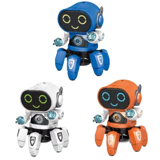 Colorful Flashing Light Dancing Electric Six-Claw Robot Toy for Kids - Affordable and In Stock