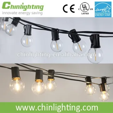 18.3 feet Backyard Patio string lights Hanging G40 Globe bulbs Warm white clear bulbs