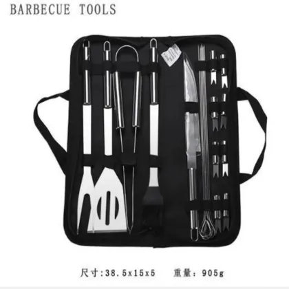 Stainless Steel Grill Accessories BBQ Tool Set with Black Bag