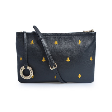 Autentica pochette in pelle con struttura notturna