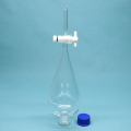 Entonnoir de séparation de forme de poire en verre transparent 125 ml