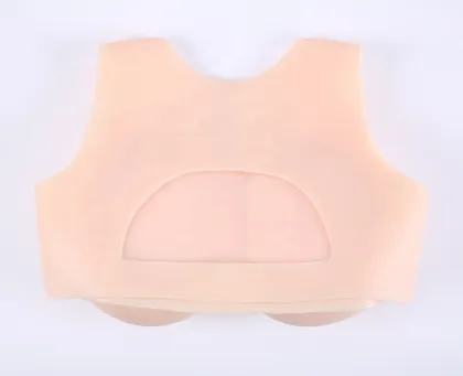 Realistic S Cup Inflatable Breast Forms for Crossdressers - Liquid Silicone Gel Filled