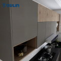 Melamine Cabinets Modern minimalist gray kitchen solid wood kitchen cabinet Factory