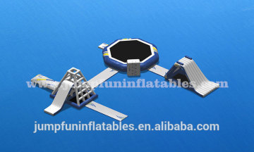 2016 popular PVC Floating Water Park,Inflatable trampoline and Giant water slide
