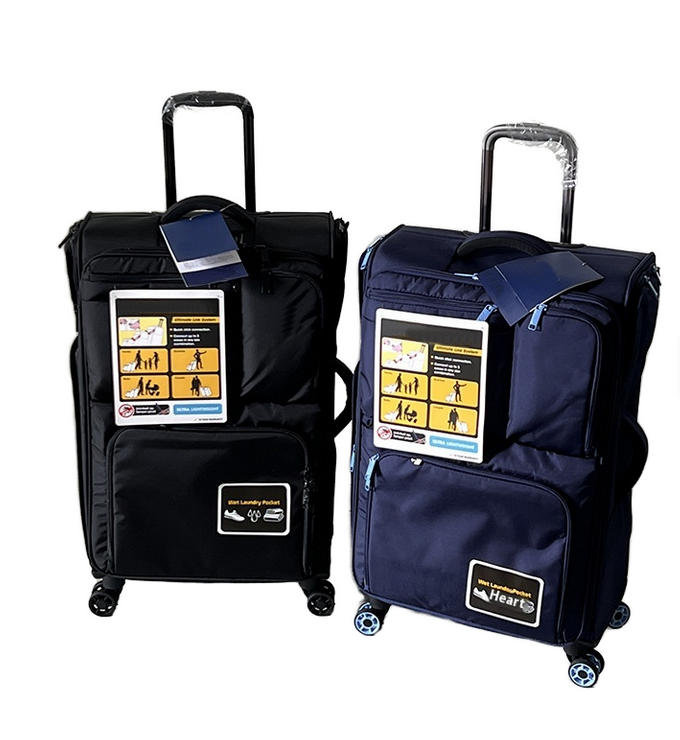 Universal Wheel Multi-Pocket Cloth Travel Cabin Bag