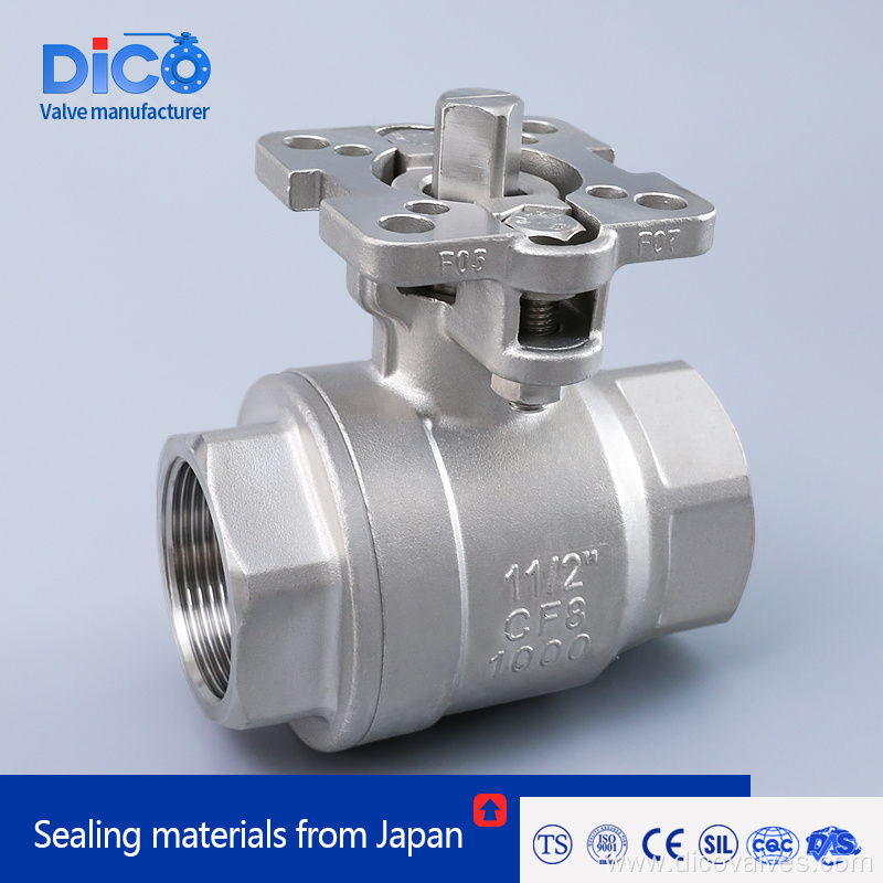 CF8m with ISO5211 Screw End 2PC Ball Valve