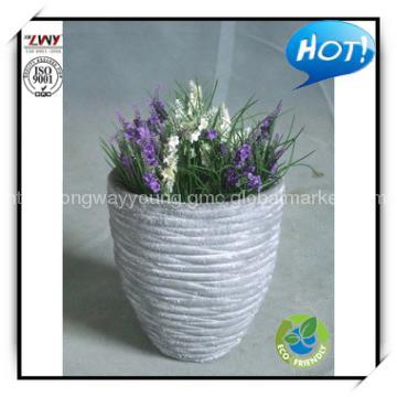 10.5 Inches Stripe Round Fiberglass Flower planter