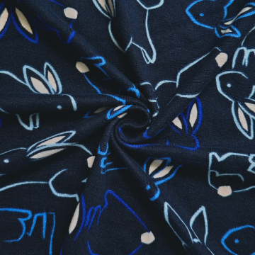 Custom Design Polyester Spandex Cartoon Bunny Jersey Fabric