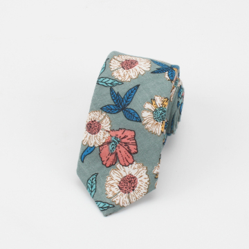 Dacheng Direct Sale 100% Cotton Pocket Square - High Quality Floral Cotton Tie