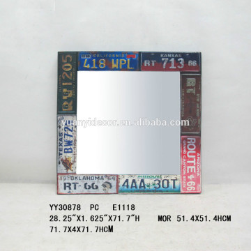 unique plate design metal wall mirror, home decor