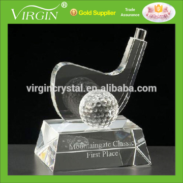 New Product Clear crystal Golf club Trophy for souvenir awards