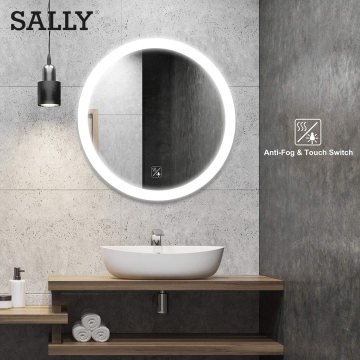 Espejo de maquillaje LED antiniebla regulable ovalado para baño SALLY