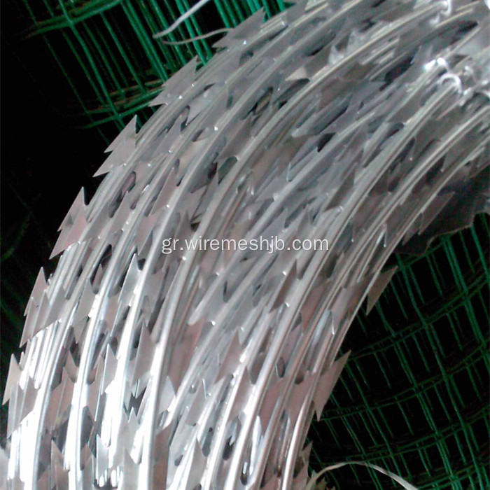 Πράσινο έγχρωμο PVC επικαλυμμένο Concertina Razor Wire