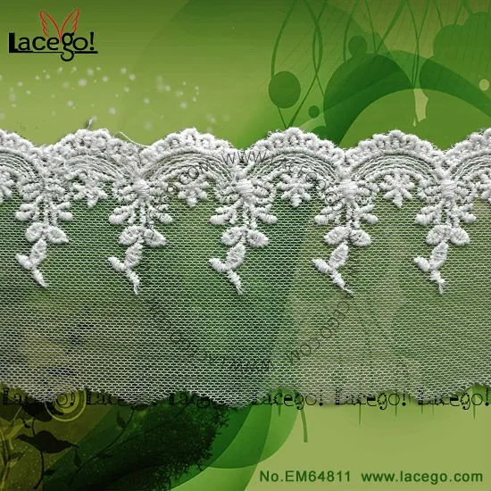 Garment schiffli lace embroidery with free sample