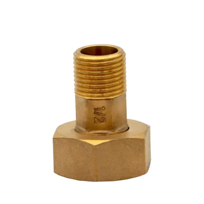 Screw Brass Water Meter Coupling Water Meter Connectors Brass Pipe Fittings With Washer