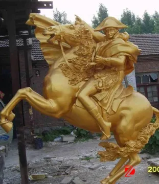 golden bronze napoleon on horse sculpture