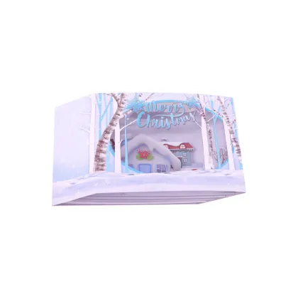 Snowy Santa Village Christmas Pop Up Card