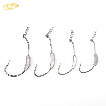 SUPERIORFISHING Weedless Jig Hook with Lead Head and Screw Lock