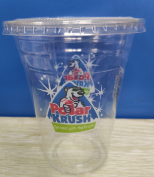 16oz pet cup with flat lid printed