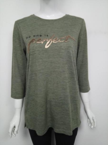 Dunkelgraue Damen Casual T-Shirt mit Viertelärmelen