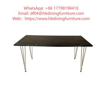 Dining Furniture MDF Top Dining Table Factory Customization Nordic Modern Living Room Restaurant Metal Legs Dining Table