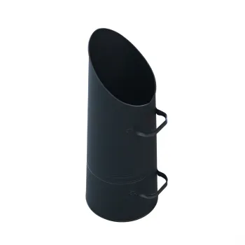 Large Powder Coated Fireplace Coal Bucket and BBQ Companion Set with Chrome