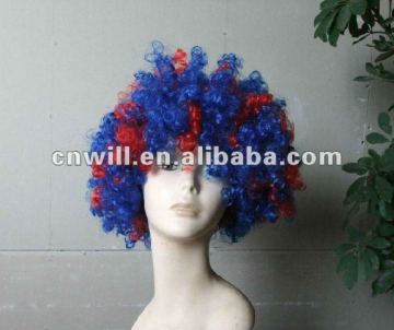 football fan wig blue sports fan wigs flag wig