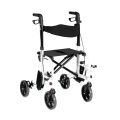 Rollador de aluminio ajustable y silla de transporte para adultos