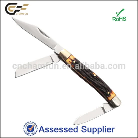 Traditional Utility Folding Pocket Multi Blade Knife, Whittling Knife