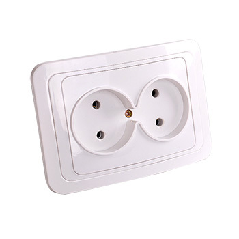 2 gang wall socket with earthing