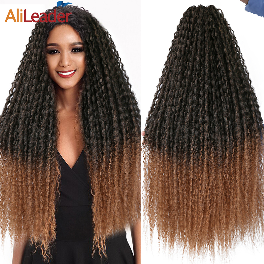 Synthetic Afro Kinky Curly Crochet Braid Hair Extensions 28 Inch Soft Long Hair Synthetic Wave Braiding Hair