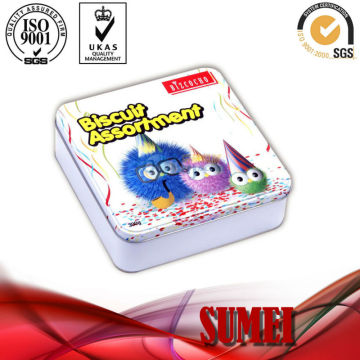Square cookie cracker tin