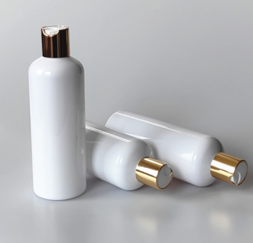 Bottiglie di lozione per shampoo ricaricabili con tappi a disco - bottiglie di plastica in oro/scanalatura/bianco/nero (4oz, 8oz, 16oz)