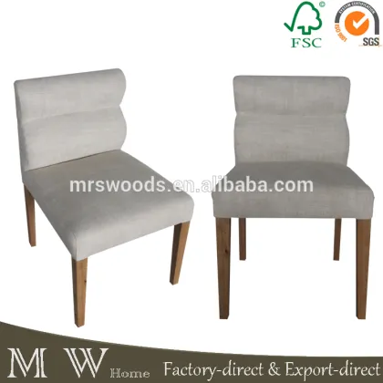 french solid oak wood chair, linen upholstery chair, wood solid chair