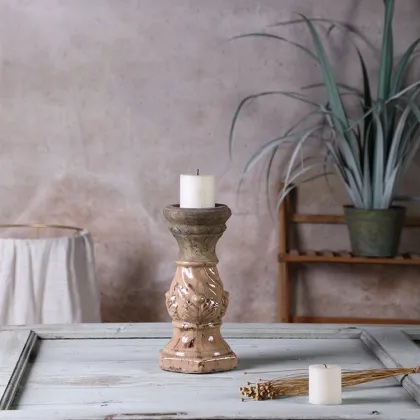 Antique Design Cement Candle Stick Holders for Wholesale: Retro Tealight Candle Holders