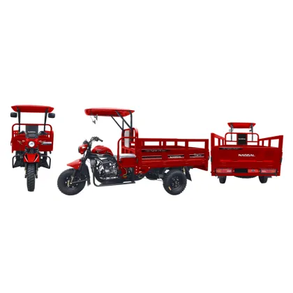 Red passenger three-wheeled motorcycle