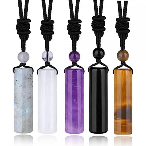 Gemstone Column Pendant 10X40MM for Making Jewelry